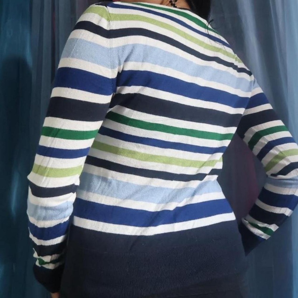 Striped Button-Front Cardigan - Picture 4 of 6